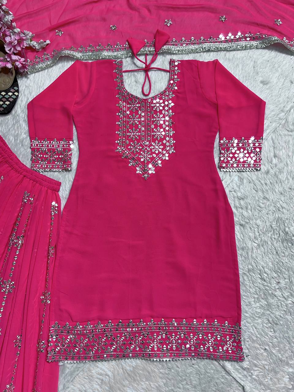 Presenting New Designer Party Wear Look Top Plazzo and Dupatta