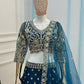 Butterfly Net Sequins and Codding Embroidery Work Fabric