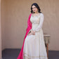 Cosmos with Real Mirror with Zari Embroidered lace work gown