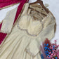 Cosmos with Real Mirror with Zari Embroidered lace work gown