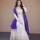 Cosmos with Real Mirror with Zari Embroidered lace work gown
