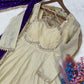 Cosmos with Real Mirror with Zari Embroidered lace work gown