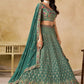 Georgette Thread Zari Sequence Embroidery Lehenga
