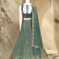 Georgette Thread Zari Sequence Embroidery Lehenga