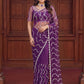 Net Bidds sequence pearls Embroidery Work Saree