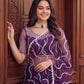 Net Bidds sequence pearls Embroidery Work Saree