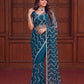 Net Bidds sequence pearls Embroidery Work Saree