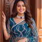 Net Bidds sequence pearls Embroidery Work Saree