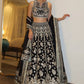 Chinon silk lehenga with zari sequins & dori work choli