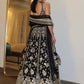 Chinon silk lehenga with zari sequins & dori work choli