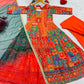 Heavy Position Print Embroidered Maxi Suit Set