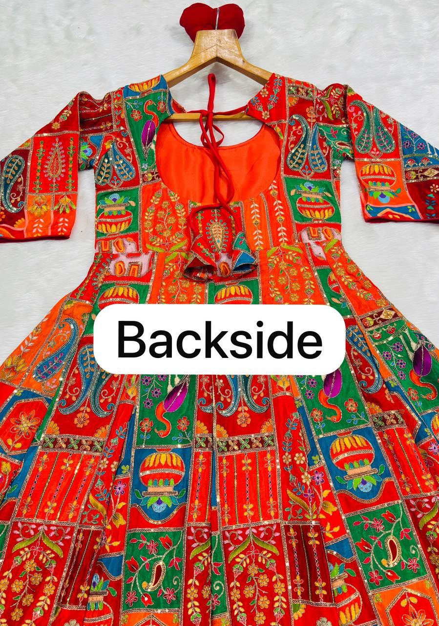 Heavy Position Print Embroidered Maxi Suit Set
