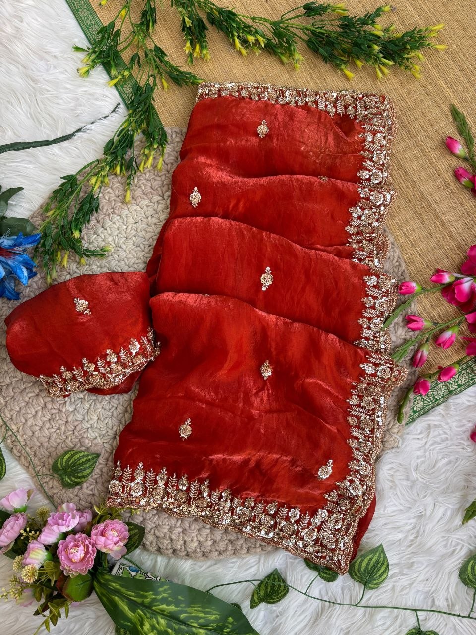 Very soft elegant nd rich look fendy sartin saree