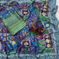 Soft Chinnon with beautiful print saree