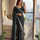 Fandy Satin Bidds And Sequins Embroidery Design Work Saree
