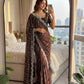 Fandy Satin Bidds And Sequins Embroidery Design Work Saree