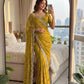 Fandy Satin Bidds And Sequins Embroidery Design Work Saree