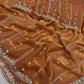 Fandy Satin Bidds And Sequins Embroidery Design Work Saree