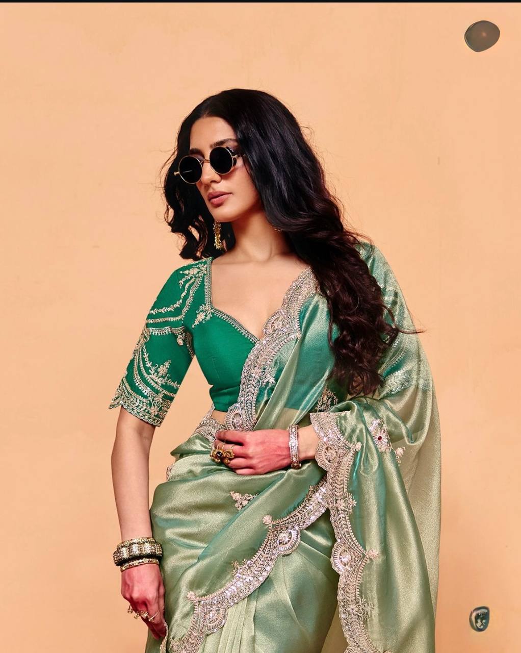 Premium moss chiffon Saree