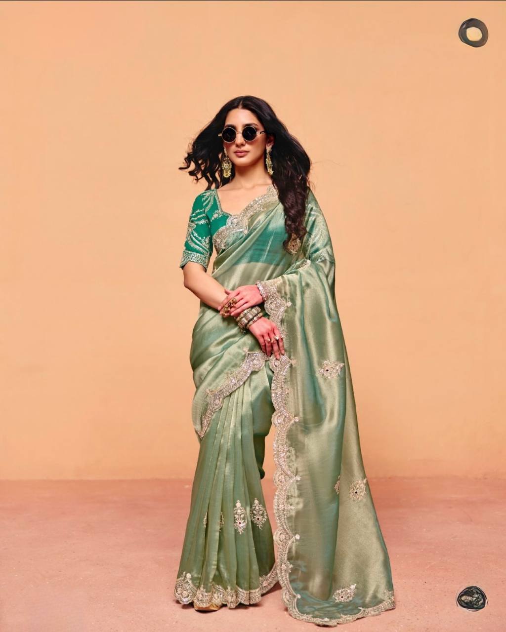 Premium moss chiffon Saree