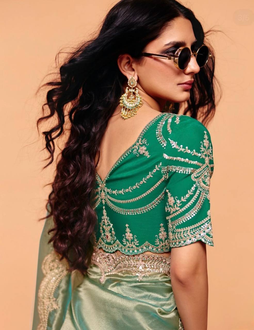 Premium moss chiffon Saree