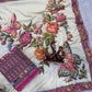Soft Chinnon Sulk Fabric with beautiful Butterfly Saree