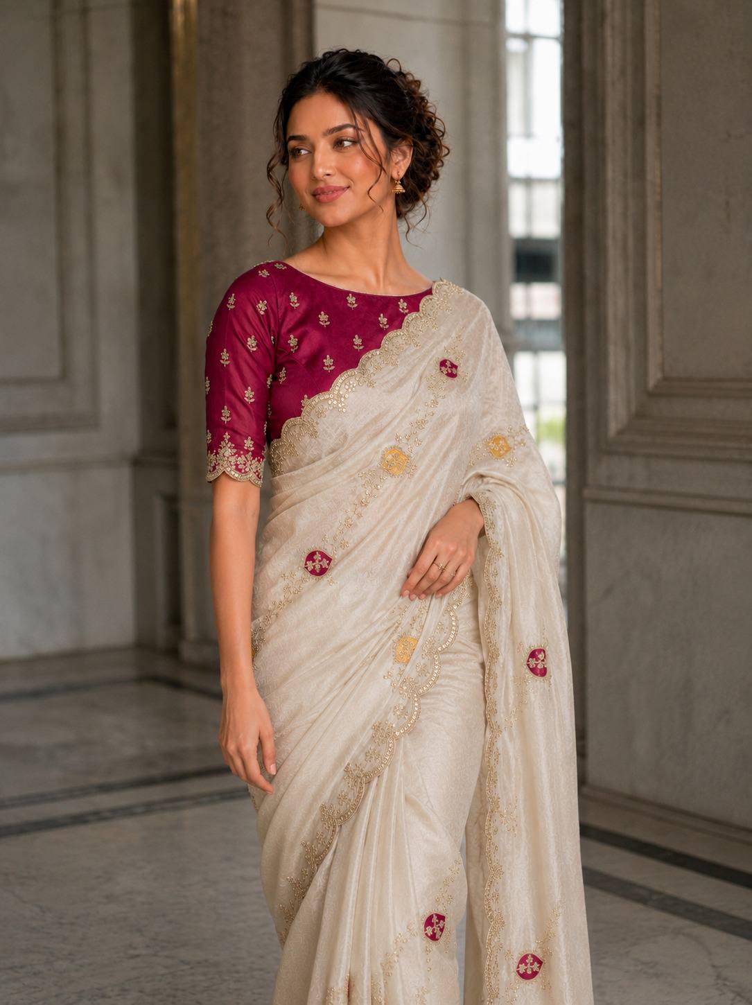 Designer Wedding & Party Wear Soft Fendy Satin silk Saree