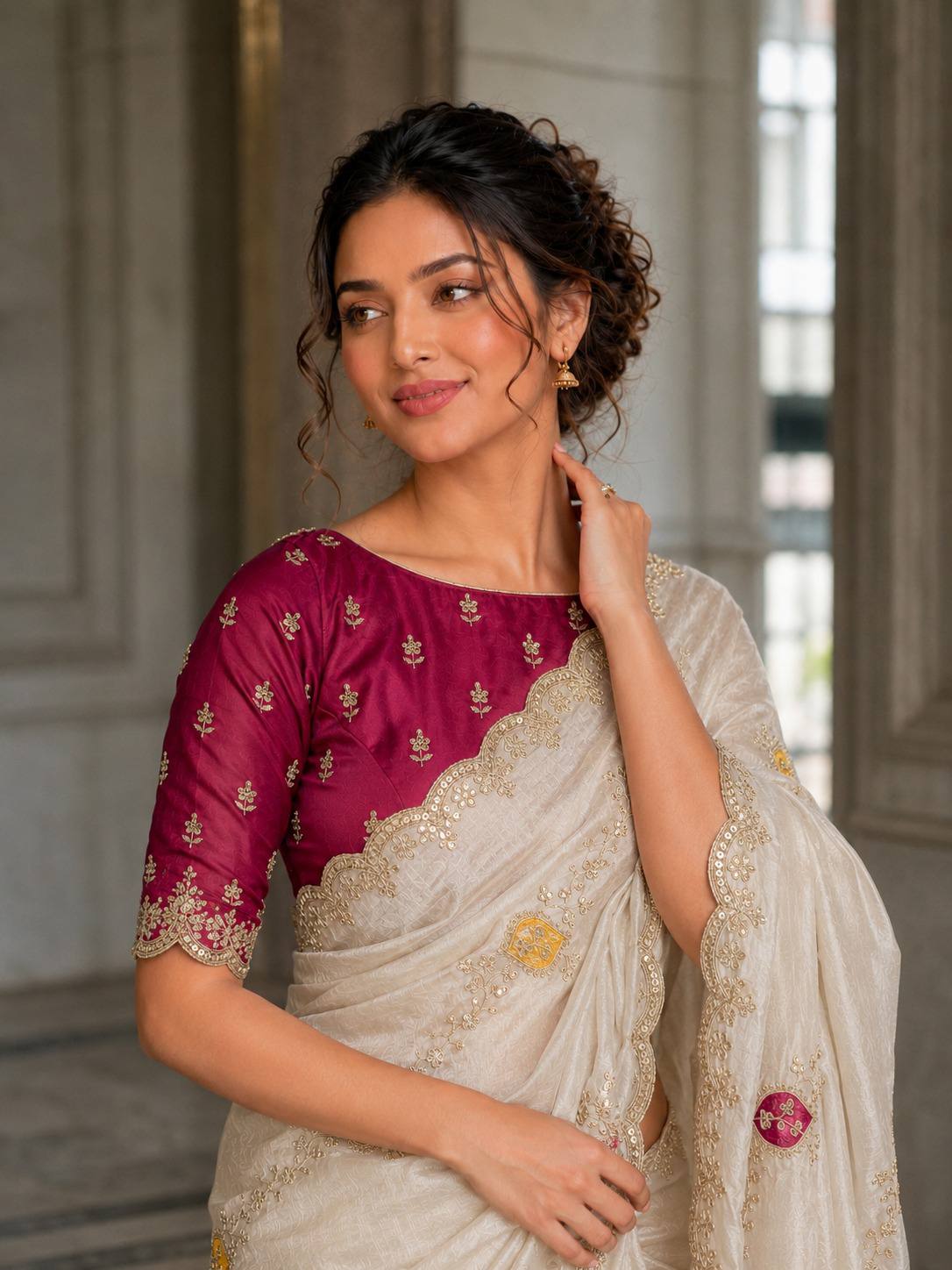 Designer Wedding & Party Wear Soft Fendy Satin silk Saree