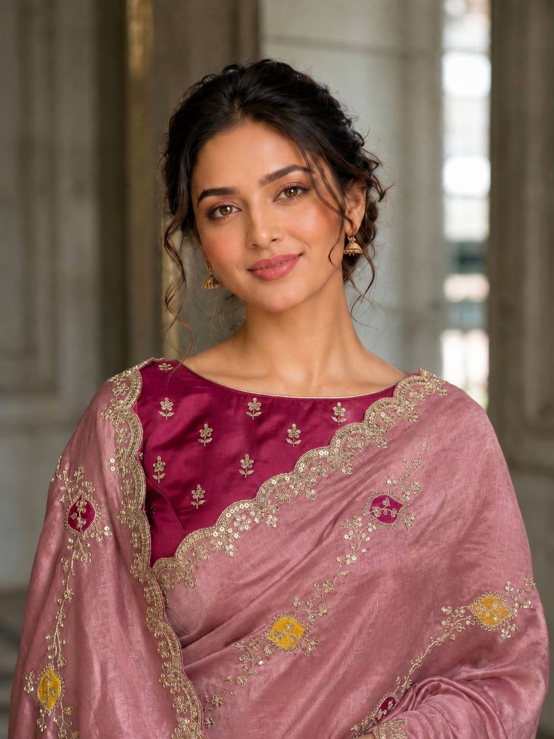 Designer Wedding & Party Wear Soft Fendy Satin silk Saree