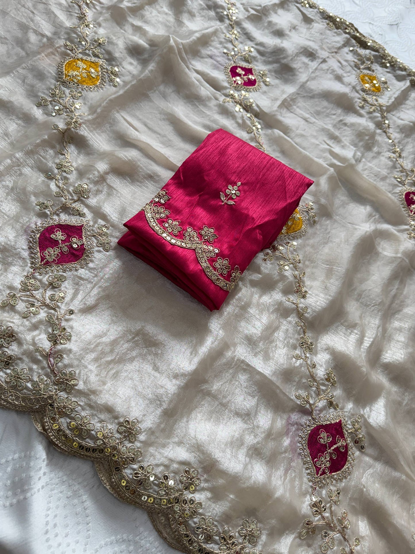 Designer Wedding & Party Wear Soft Fendy Satin silk Saree