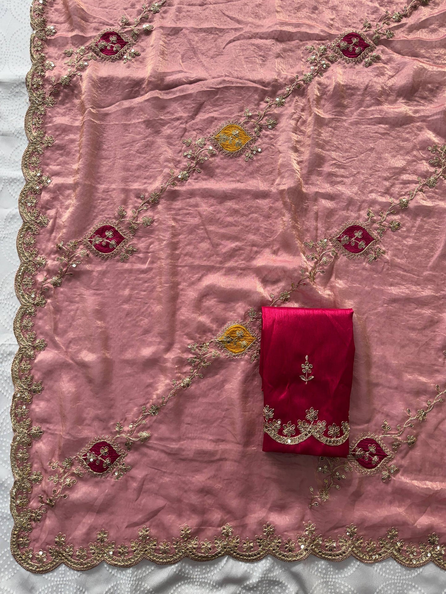 Designer Wedding & Party Wear Soft Fendy Satin silk Saree