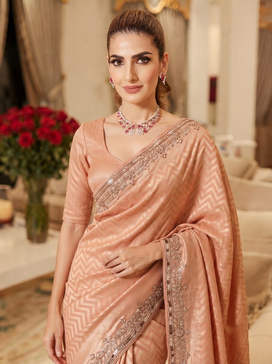 Wedding Wear Pure Kanjivarm Silk Beads Work Saree