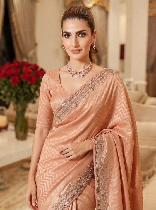 Wedding Wear Pure Kanjivarm Silk Beads Work Saree