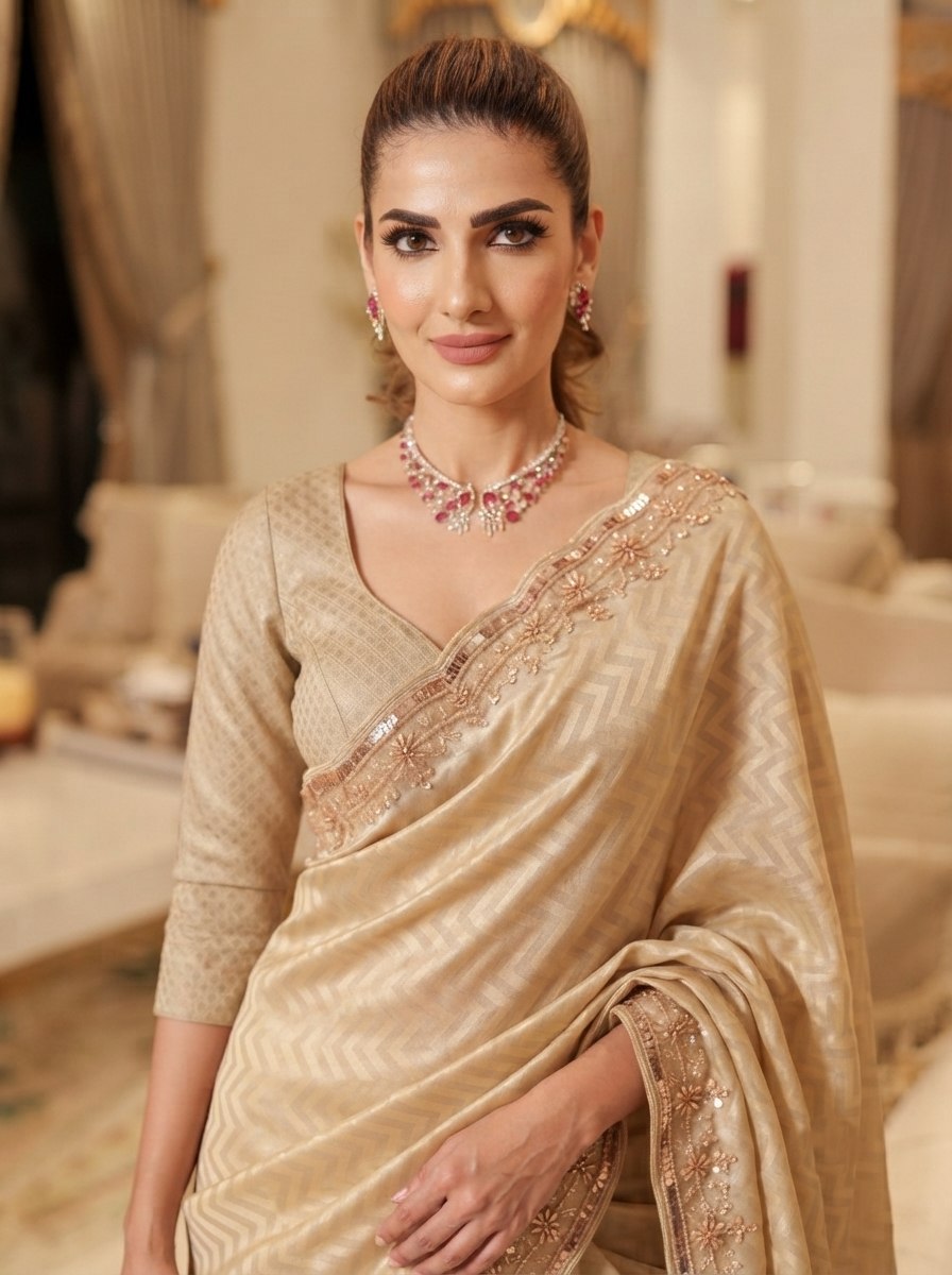 Wedding Wear Pure Kanjivarm Silk Beads Work Saree