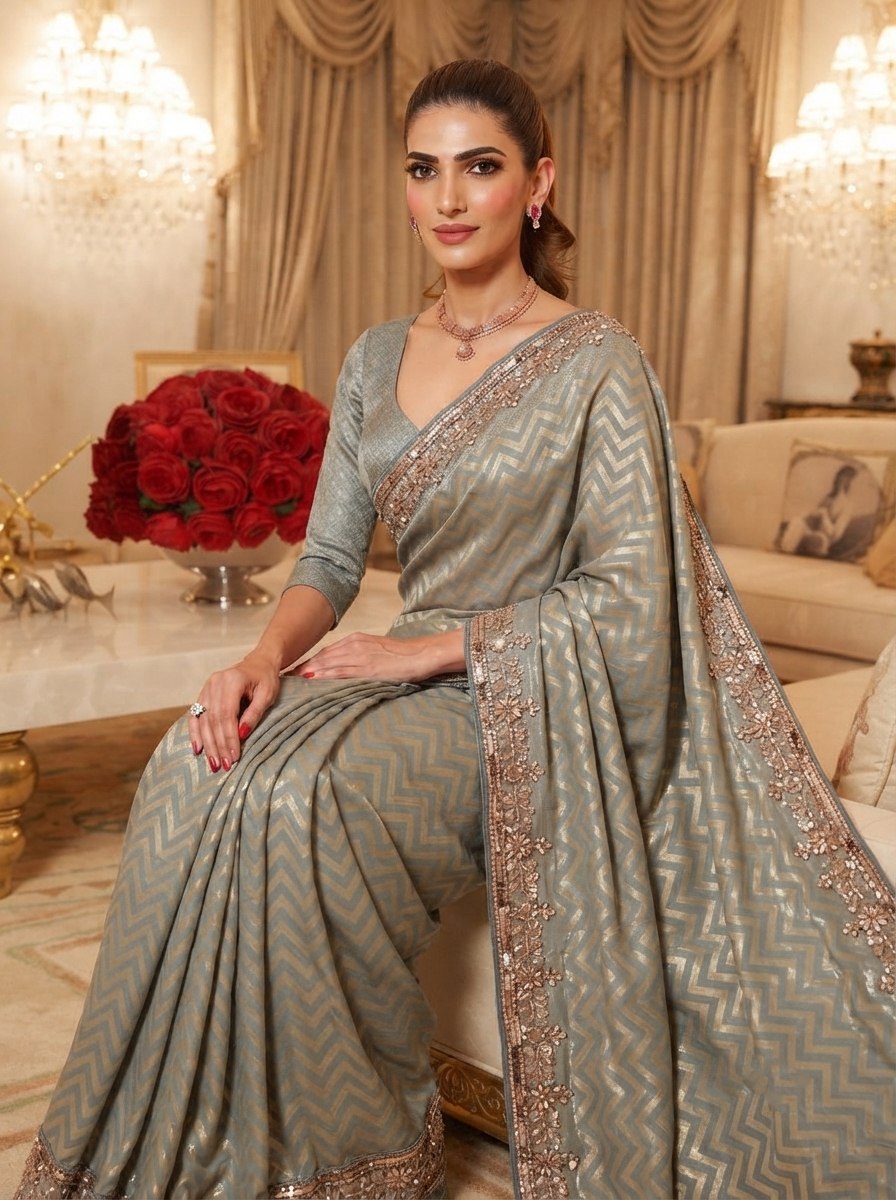 Wedding Wear Pure Kanjivarm Silk Beads Work Saree
