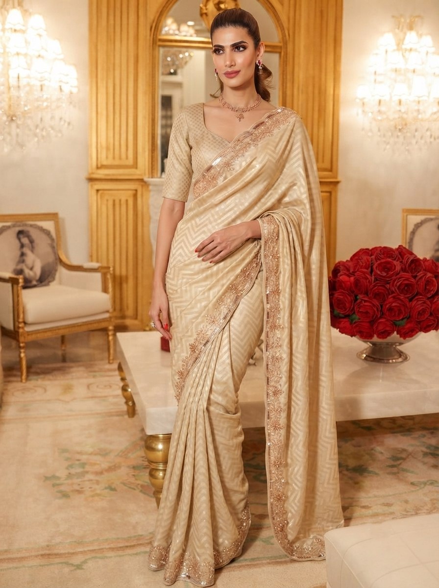 Wedding Wear Pure Kanjivarm Silk Beads Work Saree
