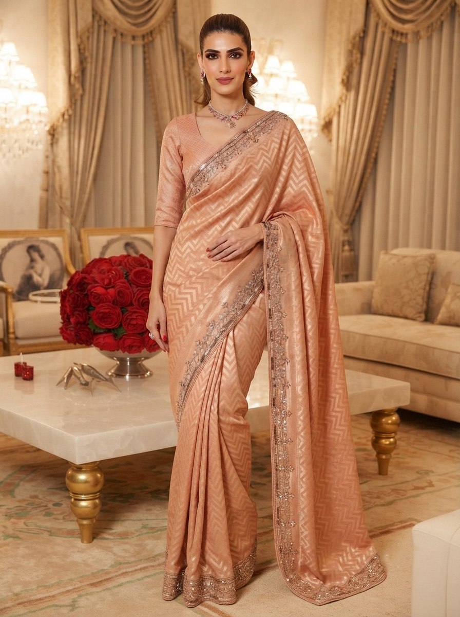 Wedding Wear Pure Kanjivarm Silk Beads Work Saree