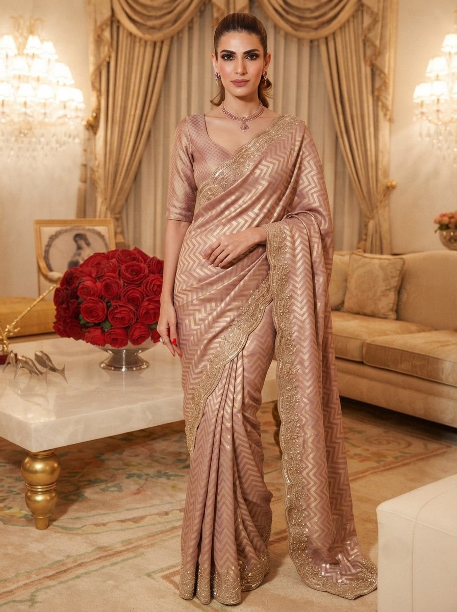 Wedding Wear Pure Kanjivarm Silk Beads Work Saree