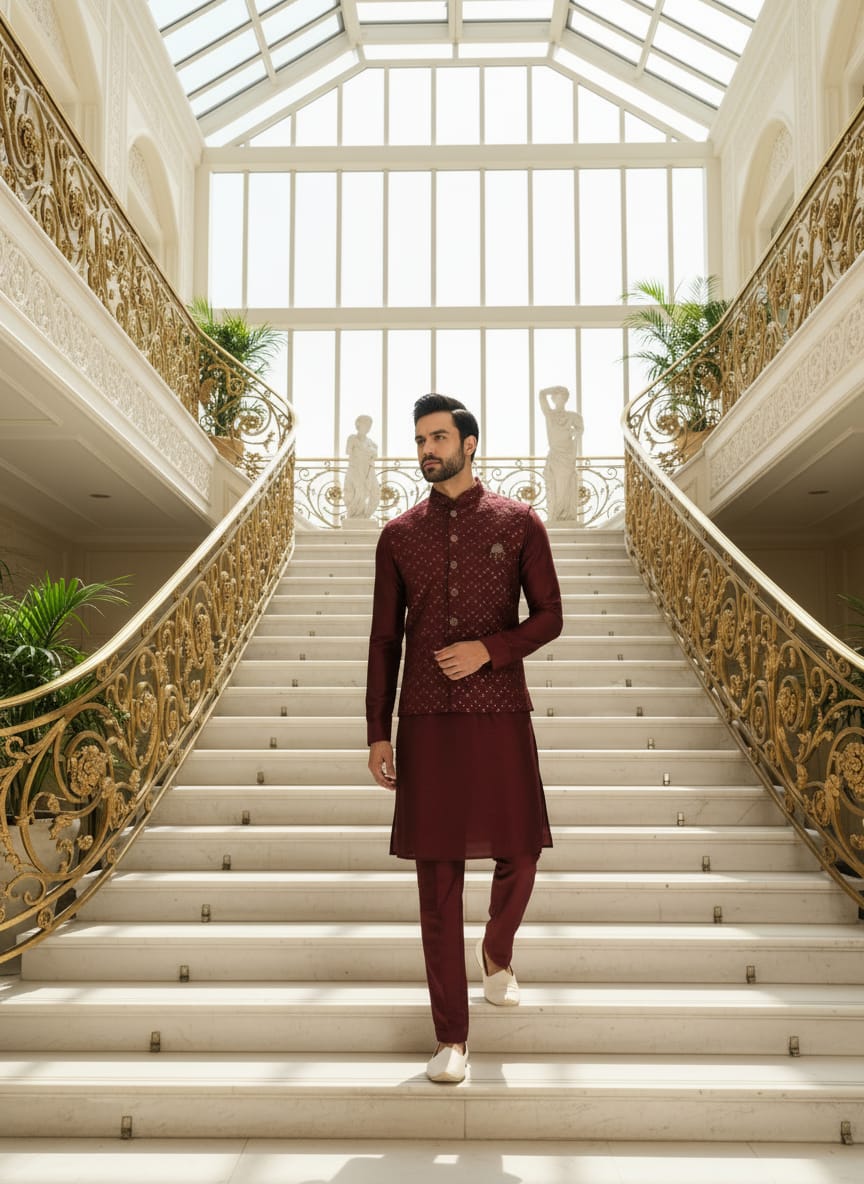 Premium Men’s Koti Kurta Set