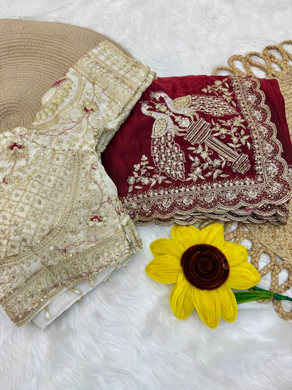 Presenting our stunning Space Satin Saree