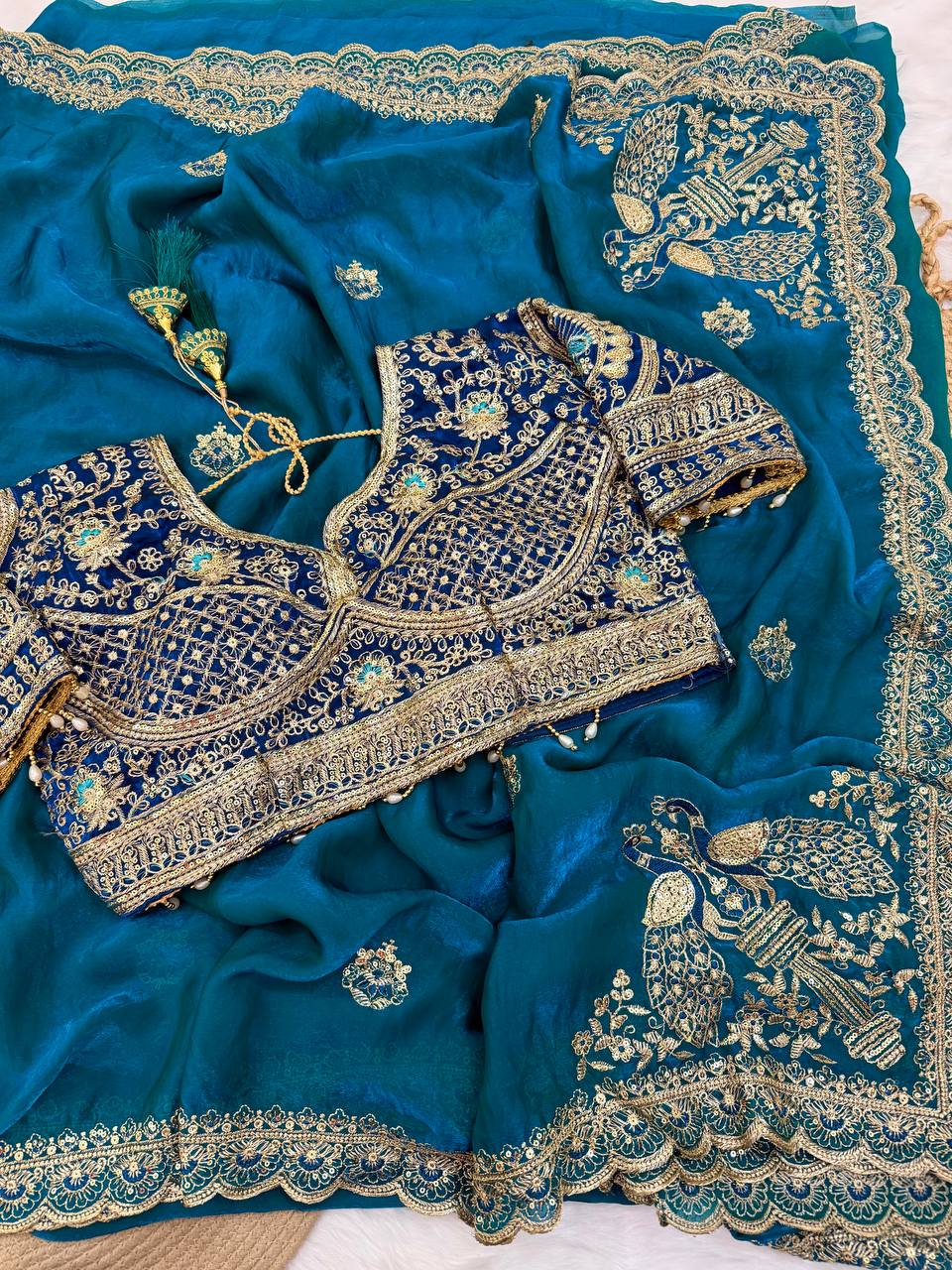Presenting our stunning Space Satin Saree