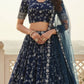 Georgette Thread Zari Sequence Embroidery Lehenga