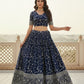 Georgette Thread Zari Sequence Embroidery Lehenga