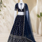 Georgette Thread Zari Sequence Embroidery Lehenga