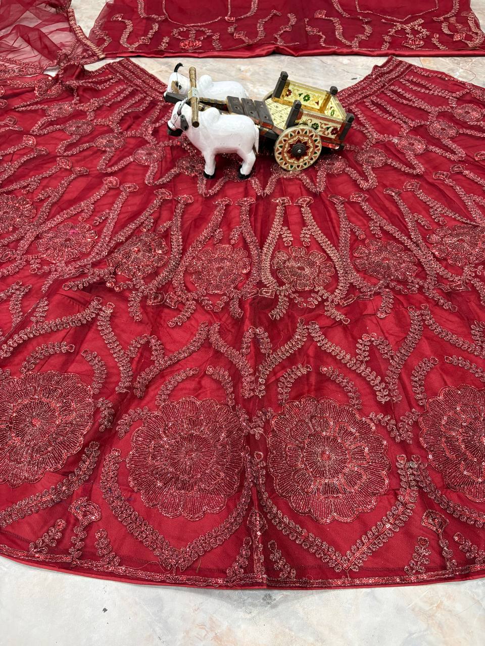 Premium Quality Butterfly Net Coding Sequence Work Lehenga