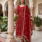 Fandy Silk Crap Embroidery Sequence Zari Work Gown