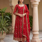 Fandy Silk Crap Embroidery Sequence Zari Work Gown