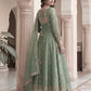 Fandy Silk Crap Embroidery Sequence Zari Work Gown