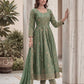 Fandy Silk Crap Embroidery Sequence Zari Work Gown
