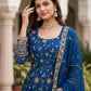 Fandy Silk Crap Embroidery Sequence Zari Work Gown